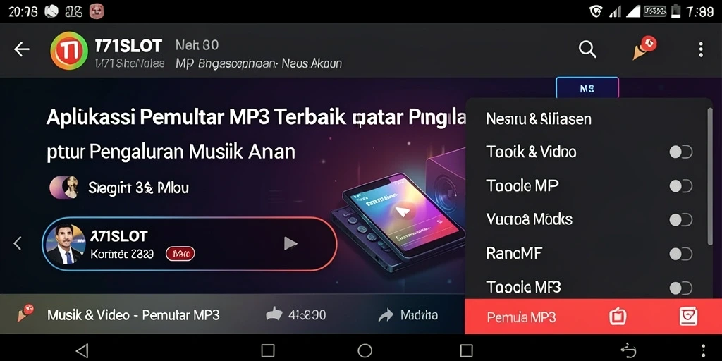 Tampilan utama <strong>171SLOT</strong> yang menarik dan fungsional sebagai Pemutar MP3.