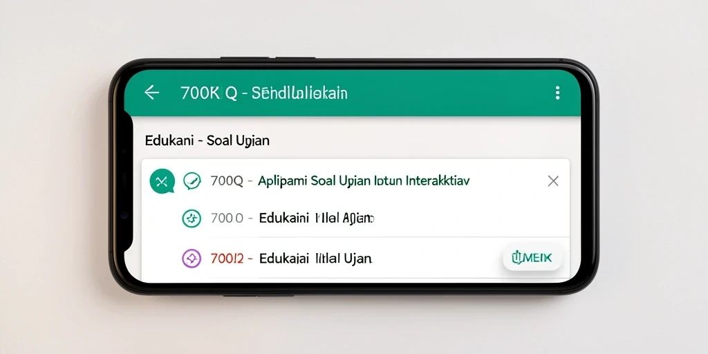 Screenshot aplikasi 700Q yang menunjukkan antarmuka soal ujian.