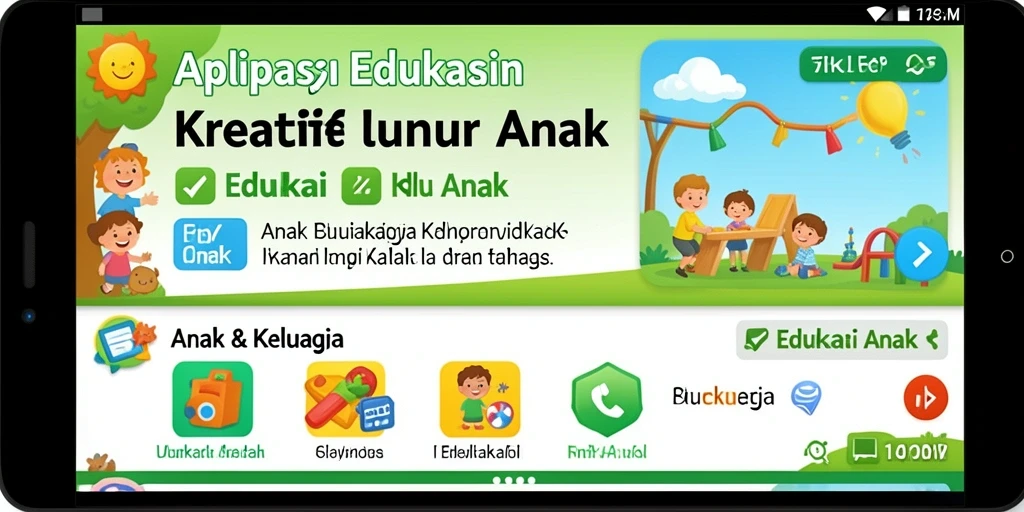 Tampilan antarmuka aplikasi 73K yang ramah anak dan edukatif.