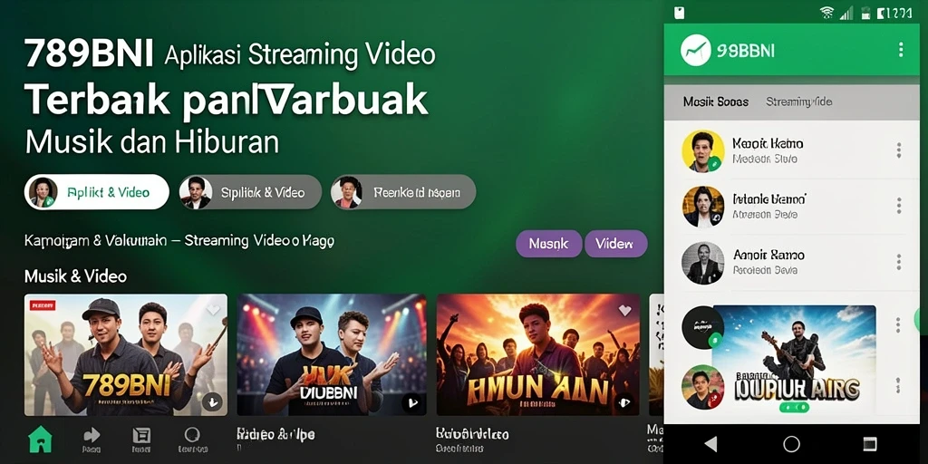Antarmuka pengguna 789BNI dengan fitur Streaming Video yang menarik.