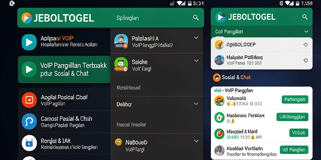 Tampilan antarmuka utama JEBOLTOGEL untuk VoIP Panggilan.