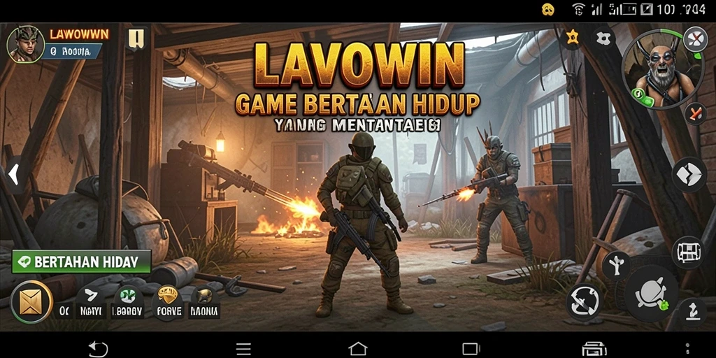 Screenshot LAVOWIN menampilkan pengalaman bertahan hidup yang seru.