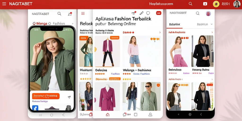 Antarmuka NAGITABET yang menarik dan fungsional untuk belanja fashion.