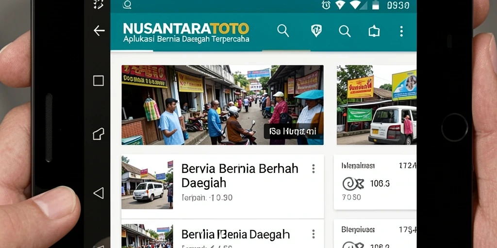 Antarmuka NUSANTARATOTO menampilkan berita daerah terbaru.