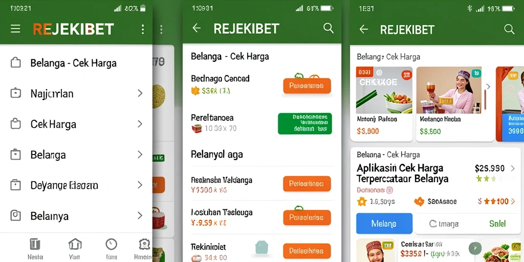 Tampilan antarmuka aplikasi REJEKIBET yang mudah digunakan untuk cek harga.