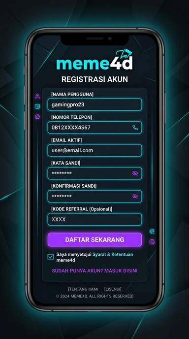 Panduan Registrasi Akun meme4d untuk Pengguna Android
