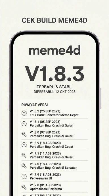 Riwayat Versi Aplikasi meme4d untuk Pengguna Android
